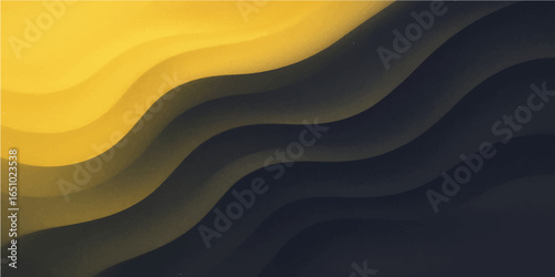 Abstract orange and gold wave vector background with smooth flowing curves and artistic design