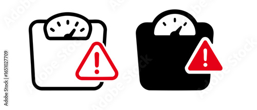weight scale with over load sing vector illustration