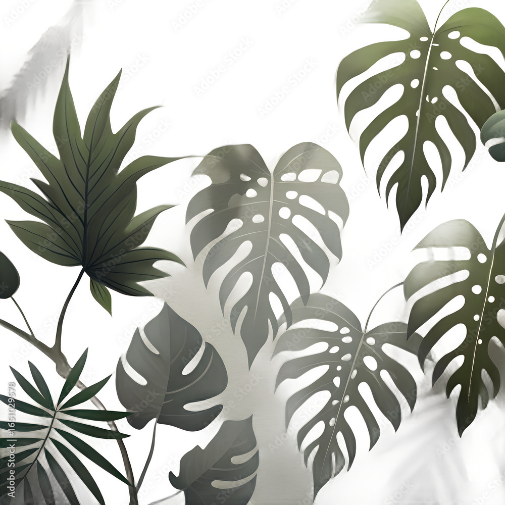 Fototapeta premium seamless background with leaves