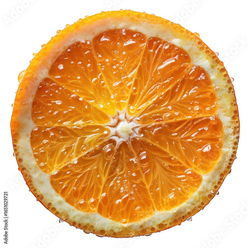 Citrus fruit wheel slice of orange, PNG, cutout isolated on transparent background. Fresh drink garnish decoration graphic resource