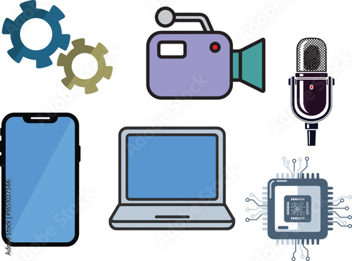 vector set of technology icons