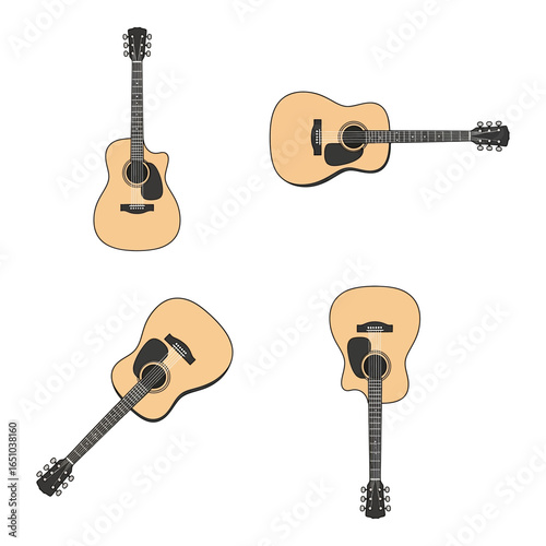 Acoustic Guitars in Various Angles