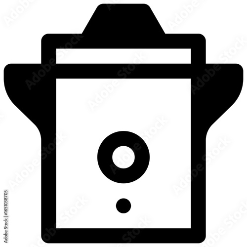 Brewing kettle. Outlined stroke vector icon with black-filled details.
