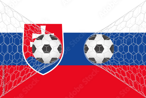 Photography Flag of Slovakia with Soccer Ball