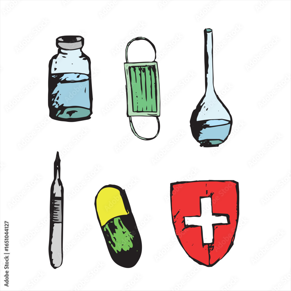 Fototapeta premium ILLUSTRATION SKETCH FOR MEDICAL THEME