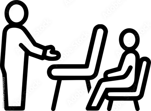 Person offering seat outline icon vector

