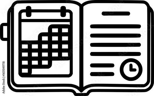 Pocket planner book outline icon vector
