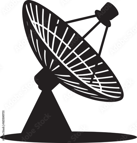 Satellite Antenna Icon Vector Illustration Communication Technology Signal Receiver
