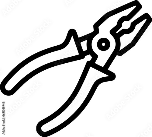 Pliers tool outline icon vector
