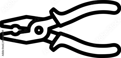 Pliers tool outline icon vector
