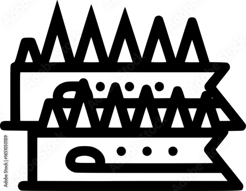 Pricking irons outline icon vector
