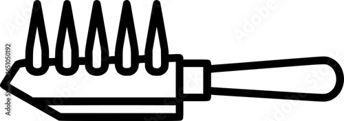 Pricking irons outline icon vector
