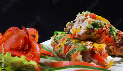 Canvas Print Vegetables Kebabs