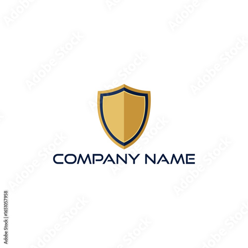 Golden shield with a dark blue outline isolated on white background Free Download Golden shield with a dark blue outline isolated on white background - GFXLoad