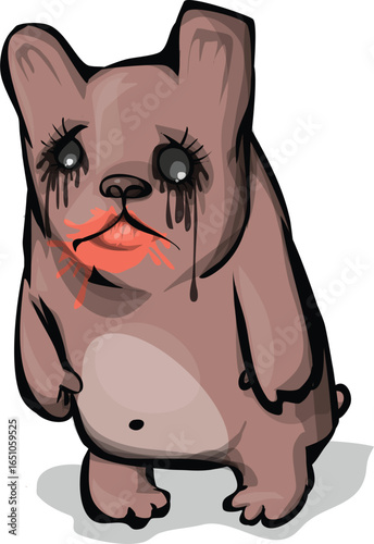Heartbreak zombie Bear Halloween Horror Monsters Frankensteins monster zombies transparent best Artwork vector editable logo Wall Sticker t-shirt design and multipurpose use in high definition format