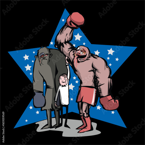 The Champion Star Halloween Horror Monsters Frankensteins monster zombies Black best Artwork vector editable logo for Wall Sticker t-shirt design and multipurpose use in high definition format