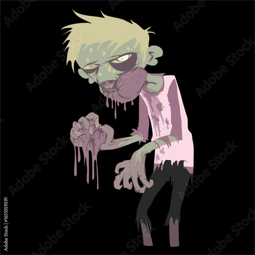 Zombie Boy Eating Heart Halloween Horror Monsters Frankensteins monster zombies black best Artwork vector editable logo for Wall Sticker t-shirt design and multipurpose use in high definition format