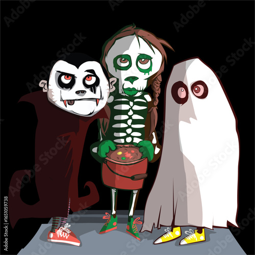 Halloween Classic Horror Monsters Vampires werewolves mummies Frankensteins monster witches zombies Black best Artwork vector editable logo for Wall Sticker t-shirt design and multipurpose use in high