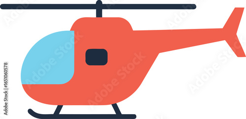 Red helicopter vector illustration