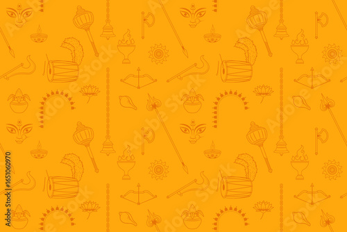 durga puja seamless pattern background vector illustration. navratri background