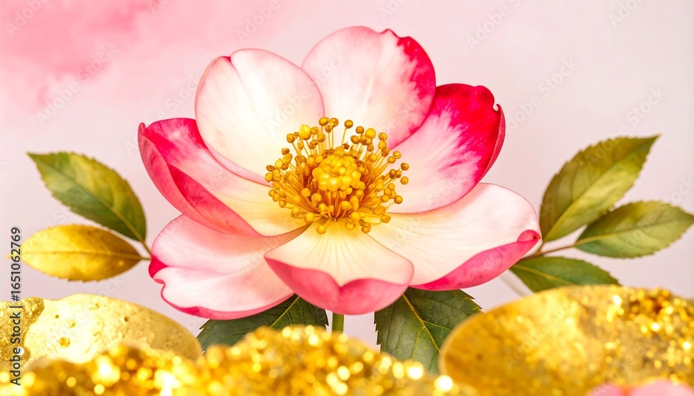 Fototapeta premium Close-up of pink and white flower