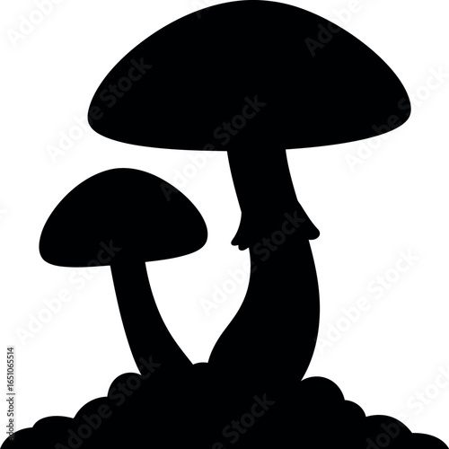 Mushroom silhouette duo