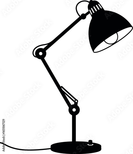 Black articulated desk lamp