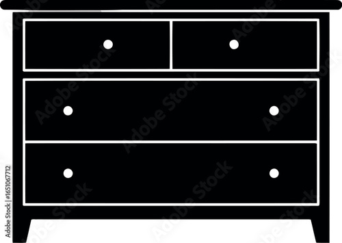 Classic black 3 drawer dresser silhouette