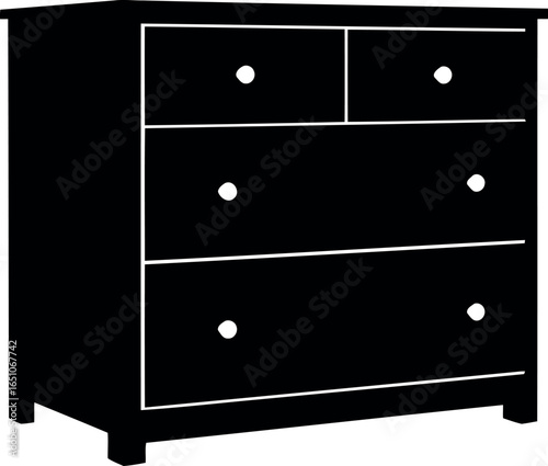 Black chest of drawers silhouette