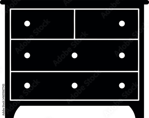 Black silhouette dresser icon