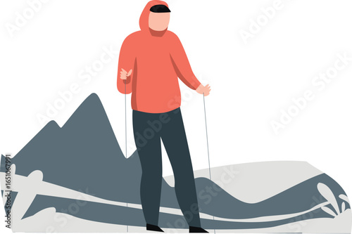 Boy is trying to find direction using ropes.
