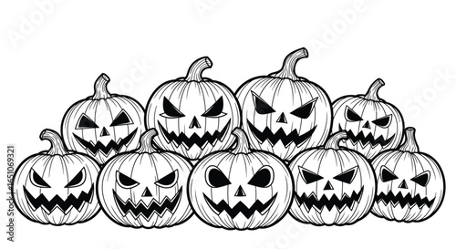 Spooky jack-o'-lanterns gather for a thrilling Halloween celebration