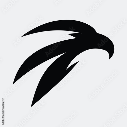 Silhouette abstract falcon logo modern simple design vector illustration