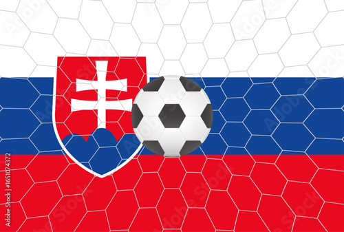 Photography Flag of Slovakia with Soccer Ball