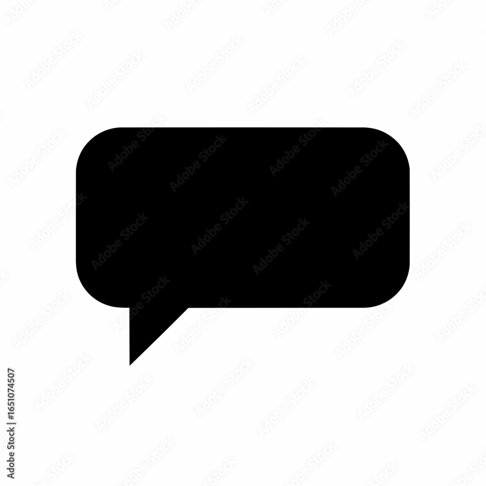 Fototapeta premium Black Message Icon Vector Isolated on White