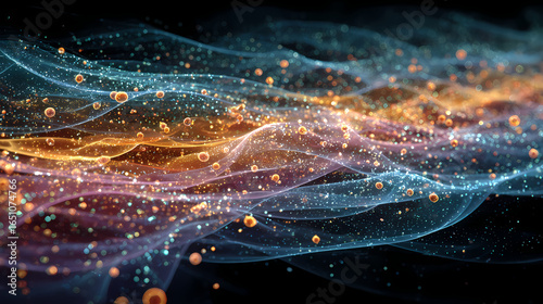 Pill-shaped constellations transforming into energy waves across stars.