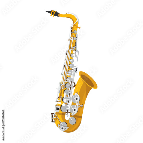 Golden Saxophone Illustration
