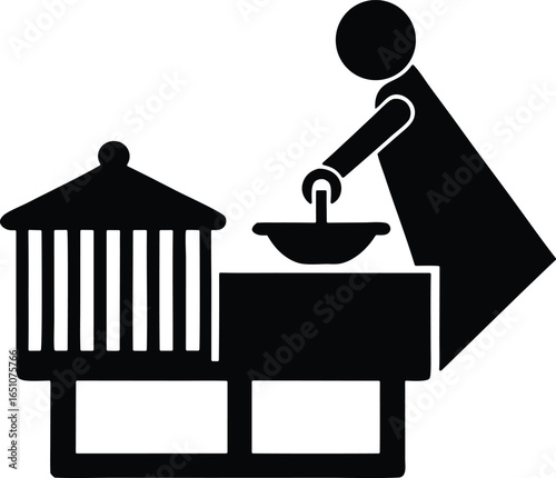 Baby changing station vector icon.