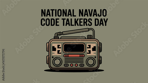 National Navajo Code Talkers Day Radio Military Heritage Design