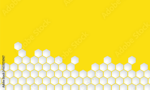 bee honeycombs background. yellow and white, texture. Abstract seamless pattern .Vector illustration.