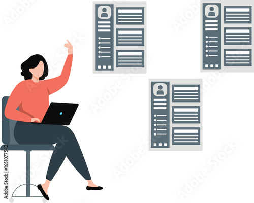 The girl has sent her file everywhere.
