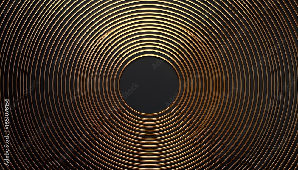 Obraz premium amazing dark abstract luxury background with circles diagonal golden lines on black grey gradient 3d round ring minimal bg premium minimal animated generative ai