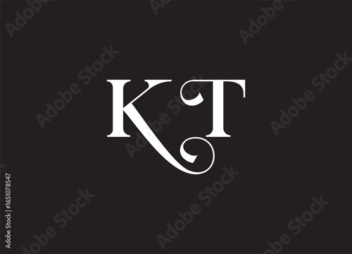 KT Initial logo template vector