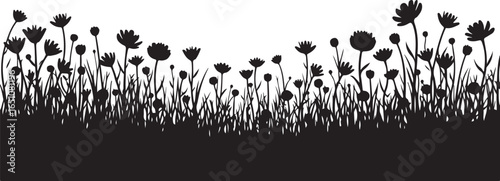 Vintage Wildflower Silhouette Floral