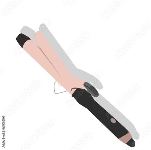 hair curler.Curling tongs. Creating curls by heating. Professional hair styling.