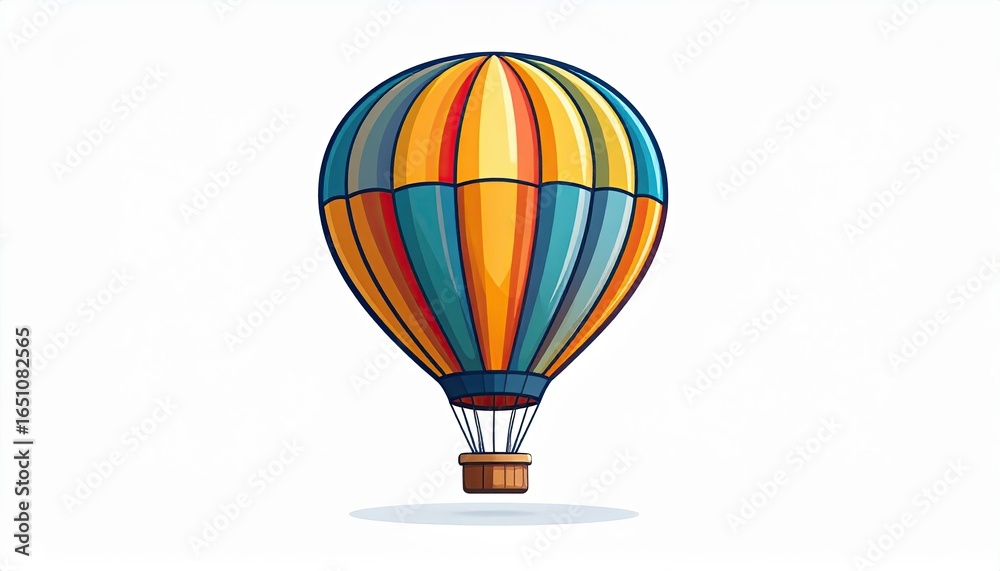 Obraz premium Adventure Hot Air Balloon Journey in Colorful Sky - Vector Graphic Illustration