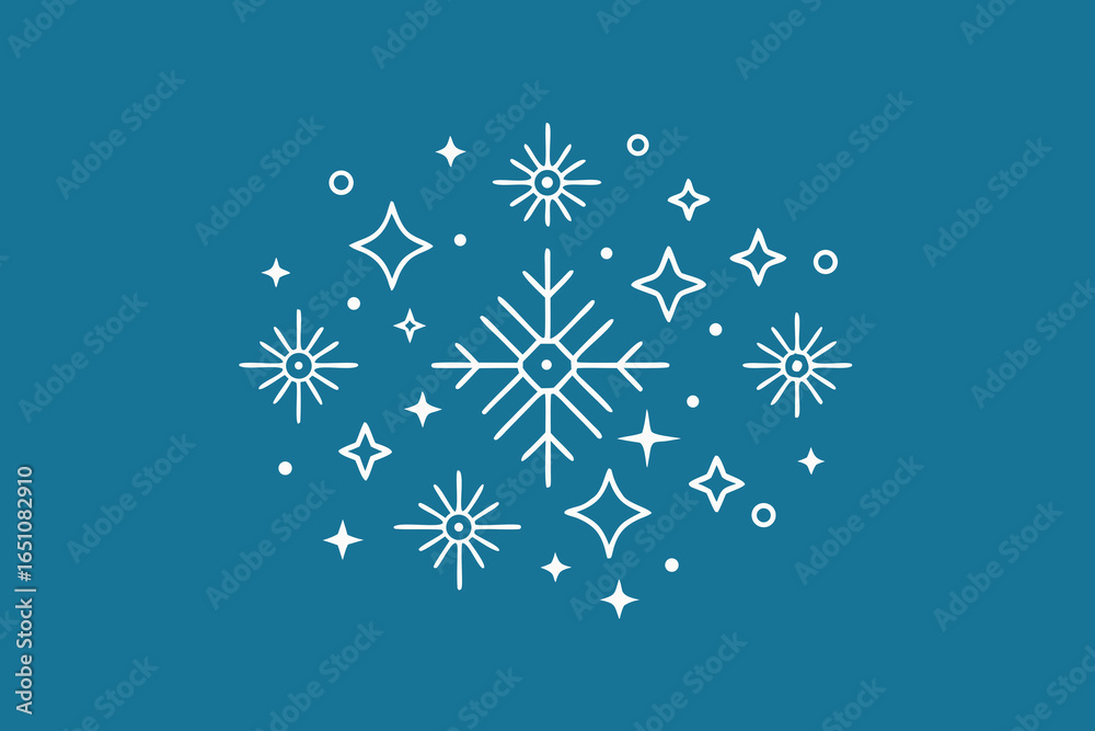 Fototapeta premium Fine line sparkle cluster illustration for elegant event decoration ideas