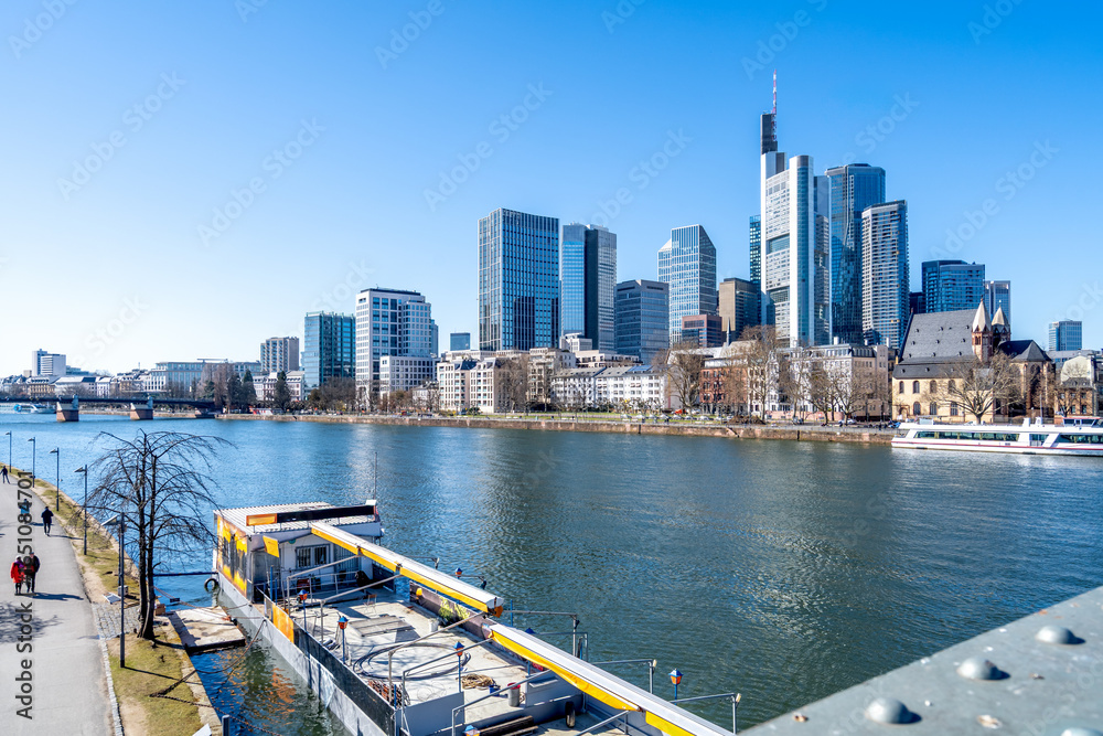 Fototapeta premium Skyline, Frankfurt am Main, Hessen, Deutschland 