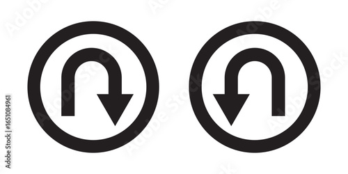 Billede på lærred U-turn ahead traffic sign road