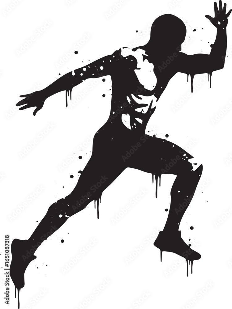 Fototapeta premium Dynamic Runner in Motion: An Abstract Silhouette of Speed and En